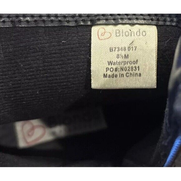 BLONDO Mable Black Leather Moto Double Buckle Waterproof Boots 8.5M - Picture 10 of 11